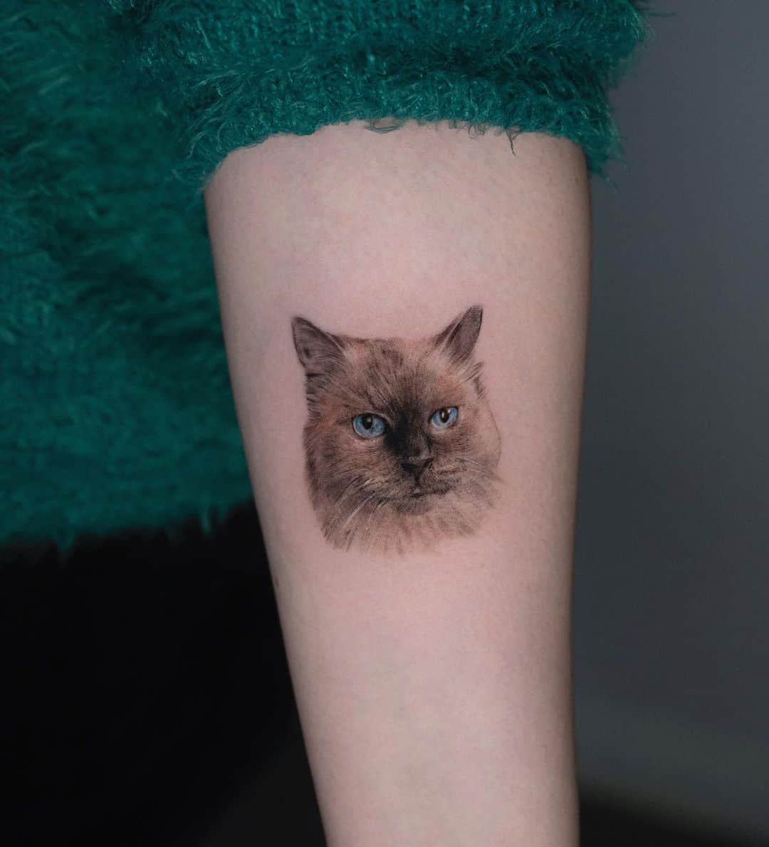 Cat tattoo by madalinaink