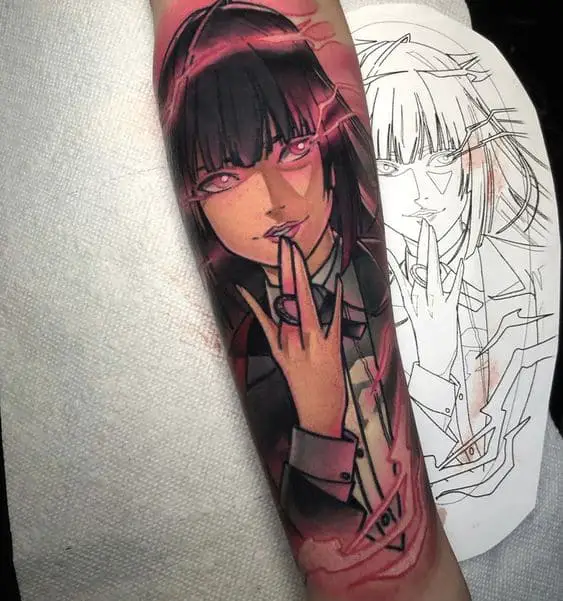 Cute anime girl tattoo