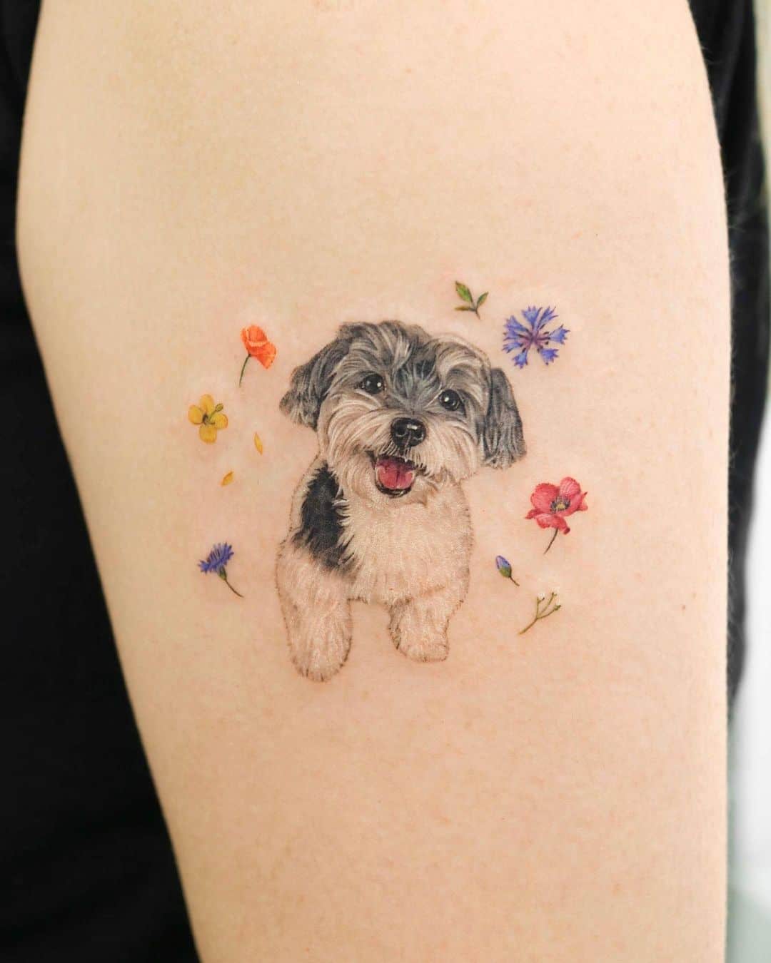 Floral Dog Tattoo  TattooLopediaTattooLopedia