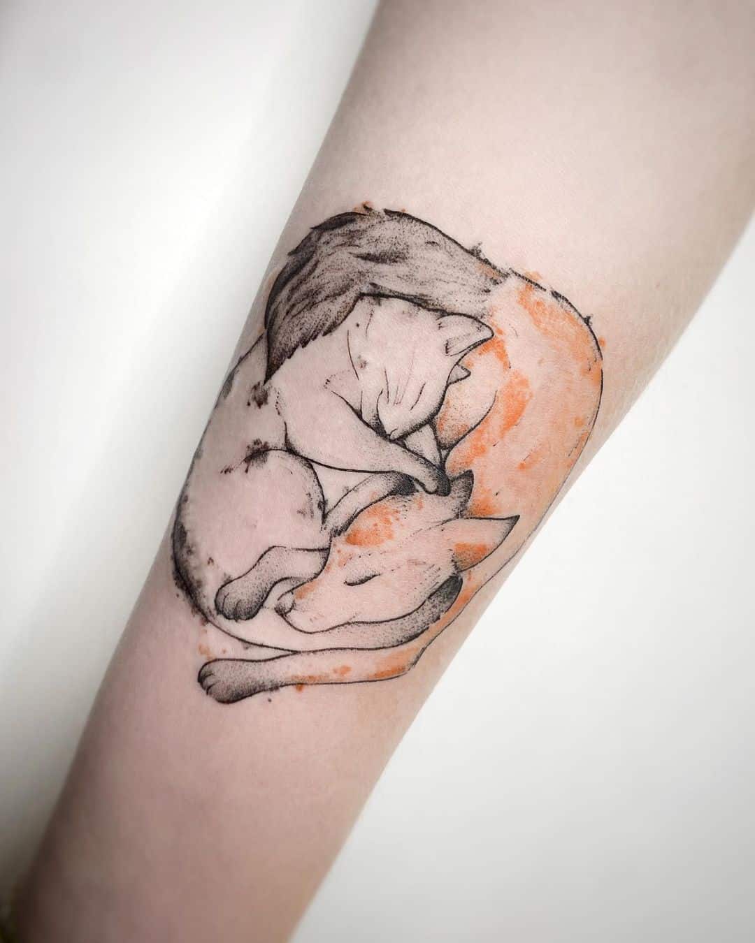 Cute fox design by charlie.j.tattoo