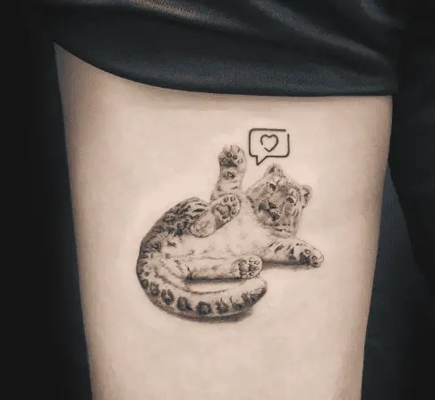 Cute leopard tattoo by ik tatz