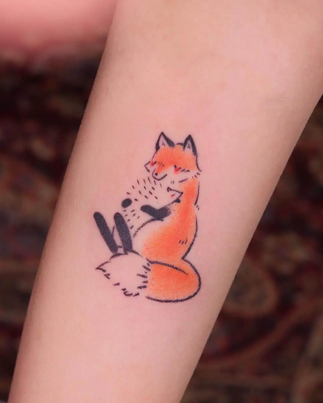 Cute small fox tattoo by peipoo. .tattoo