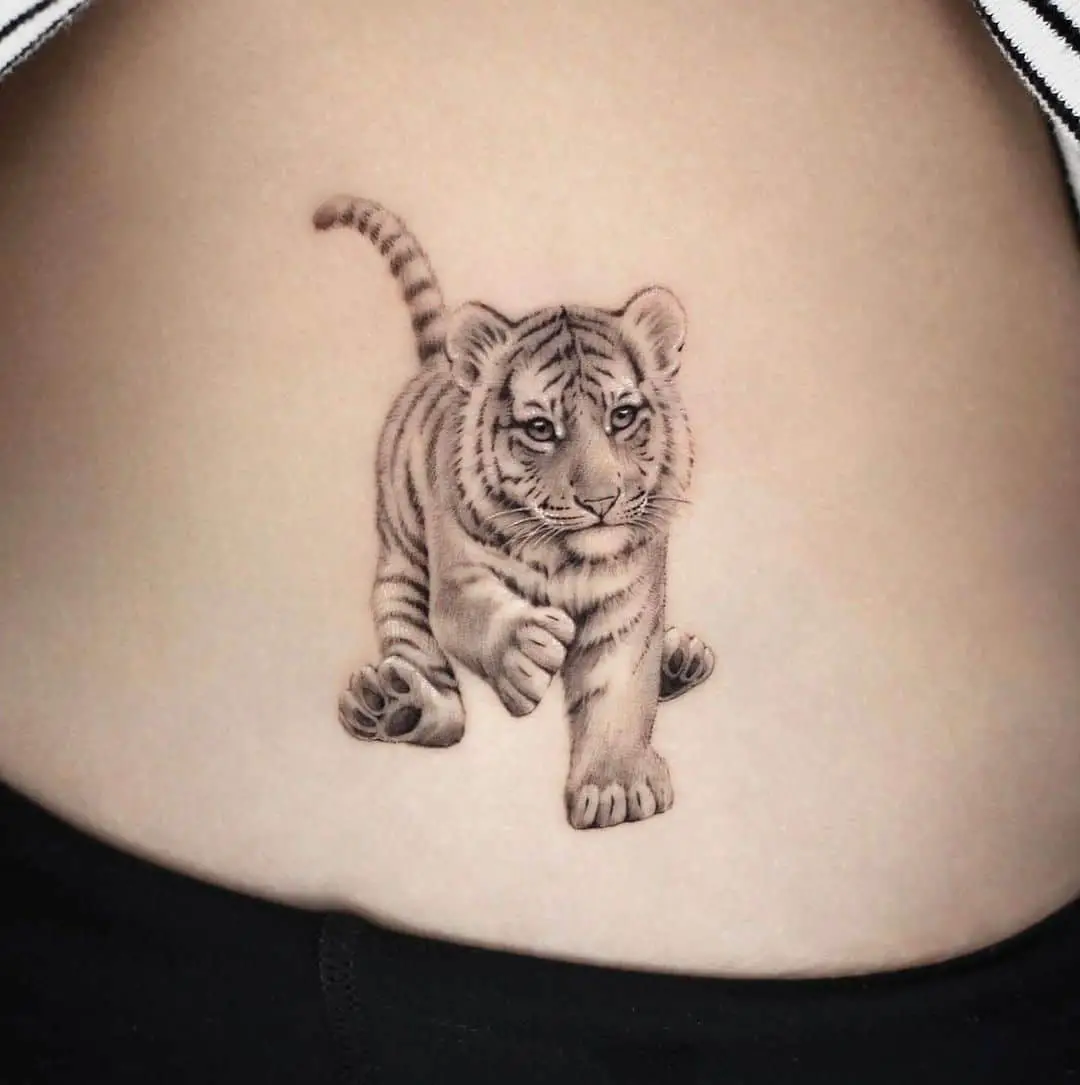 Cute tiger tattoo design by tattooist dh