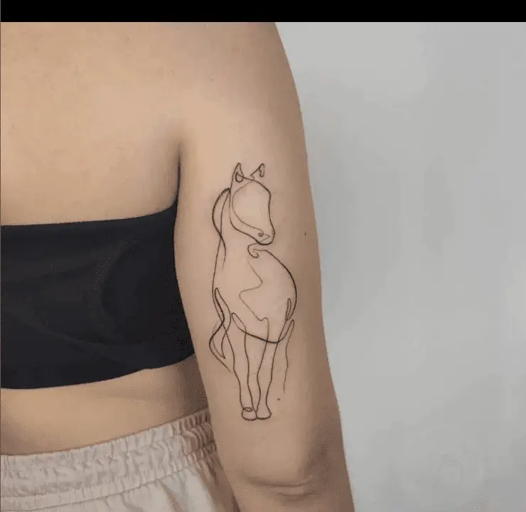 Fineline horse tattoo by zagajnik.tattoostudio