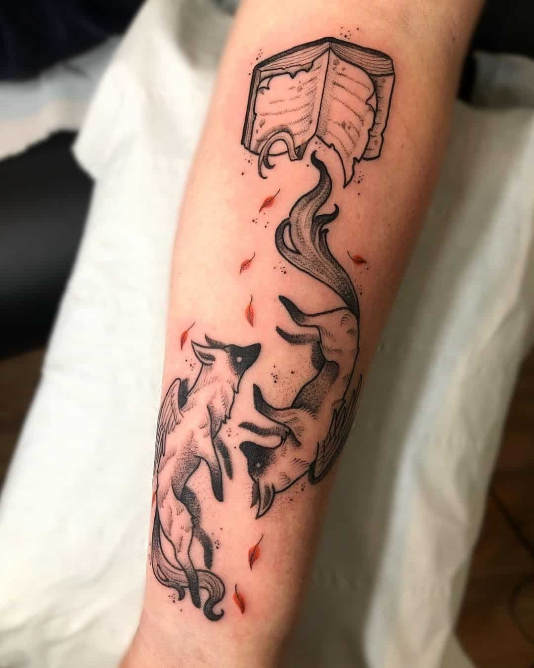 Fox tattoo design on arm by miren the forest witch