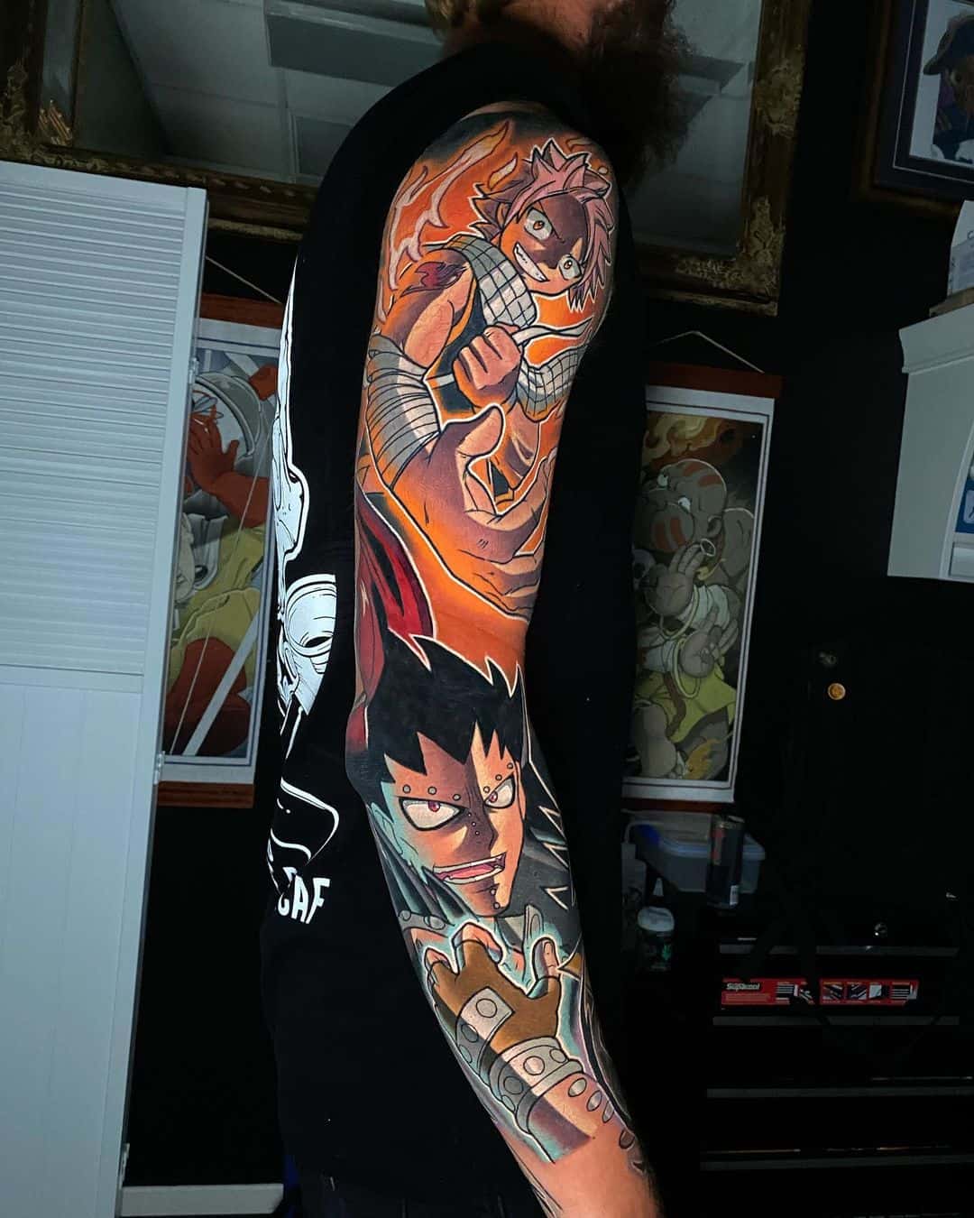 Full Arm anime tattoo design by theartoforiginalpete