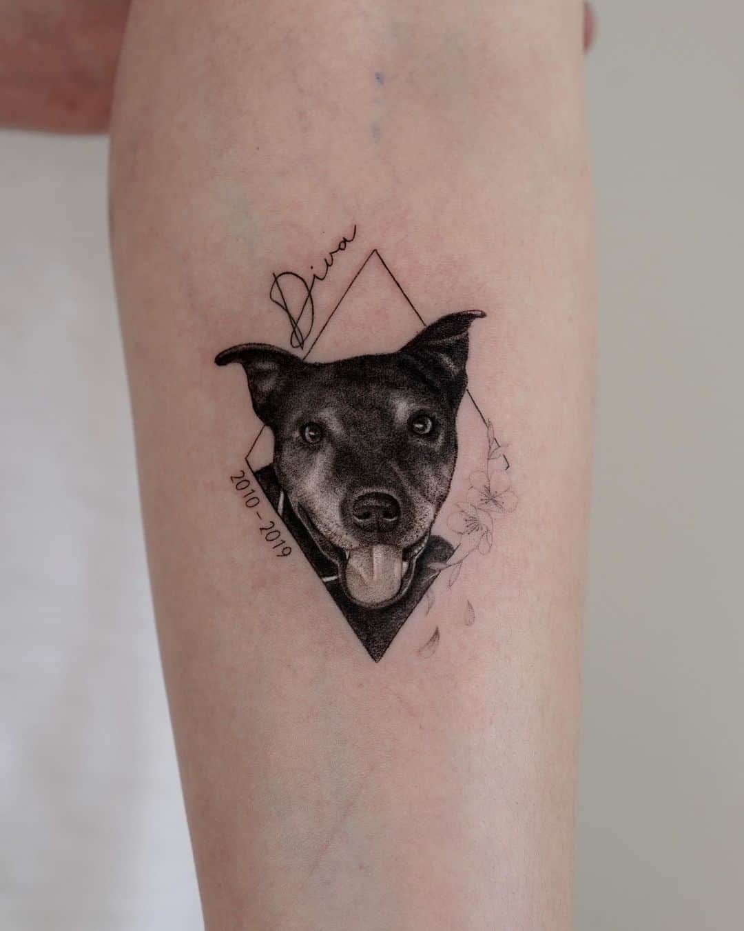 Tattoo uploaded by Xavier • Dog tattoo by Fin T. #FinT #malaysia #geometric  #animal #origami #pointillism #dotwork #dog • Tattoodo