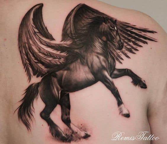 Horse with wings tattoo 1