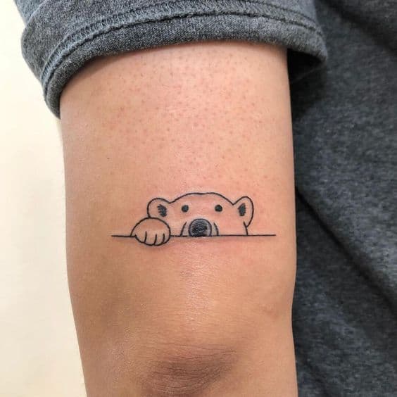 Minimalistic bear tattoo 1