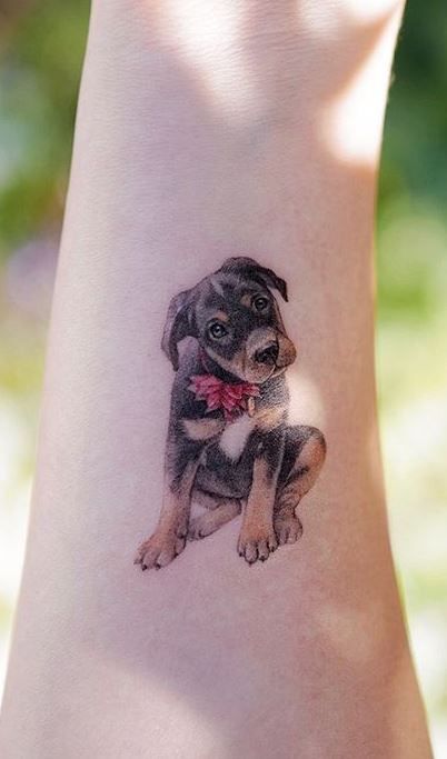 German Shepherd Line Art Tattoo Design | Inku Paw