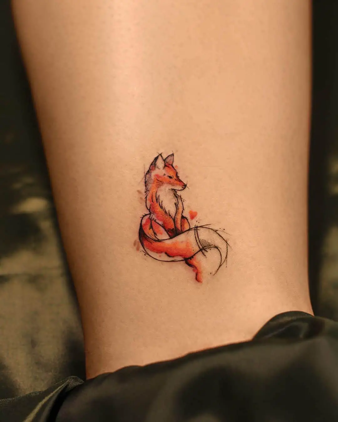 Small fox tattoo by tattoo vesna prague