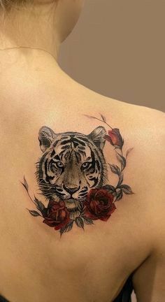 Tiger with rose on back 2