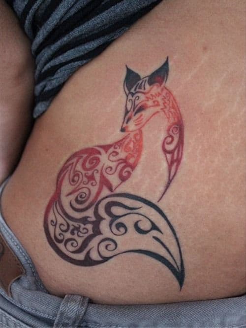 Tribal fox tattoo