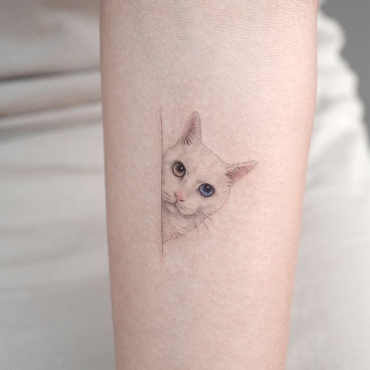 White cat tattoo design 3