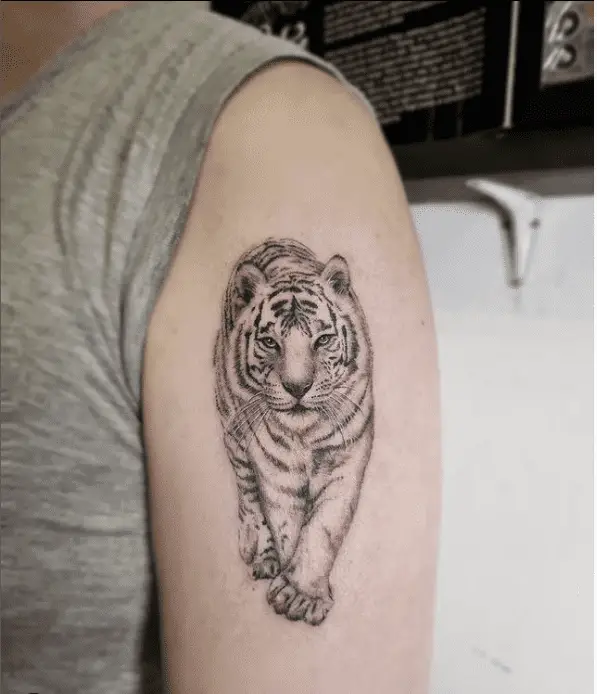 White tiger tattoo by cien ink