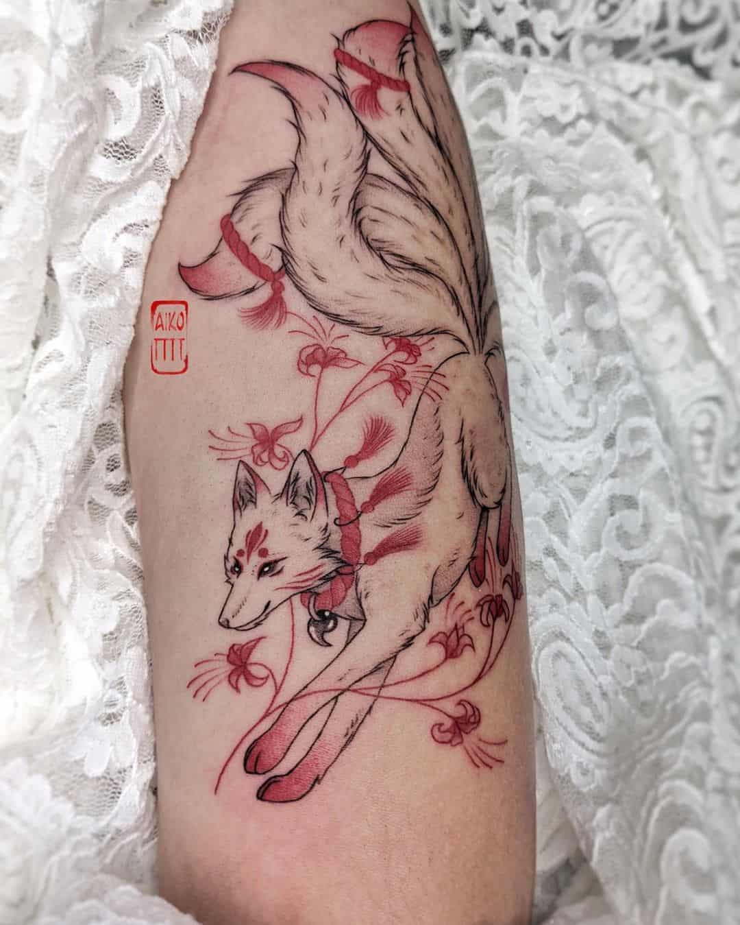 Wonderful fox tattoo by aiko tttt