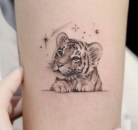 te tiger cub tattoo design