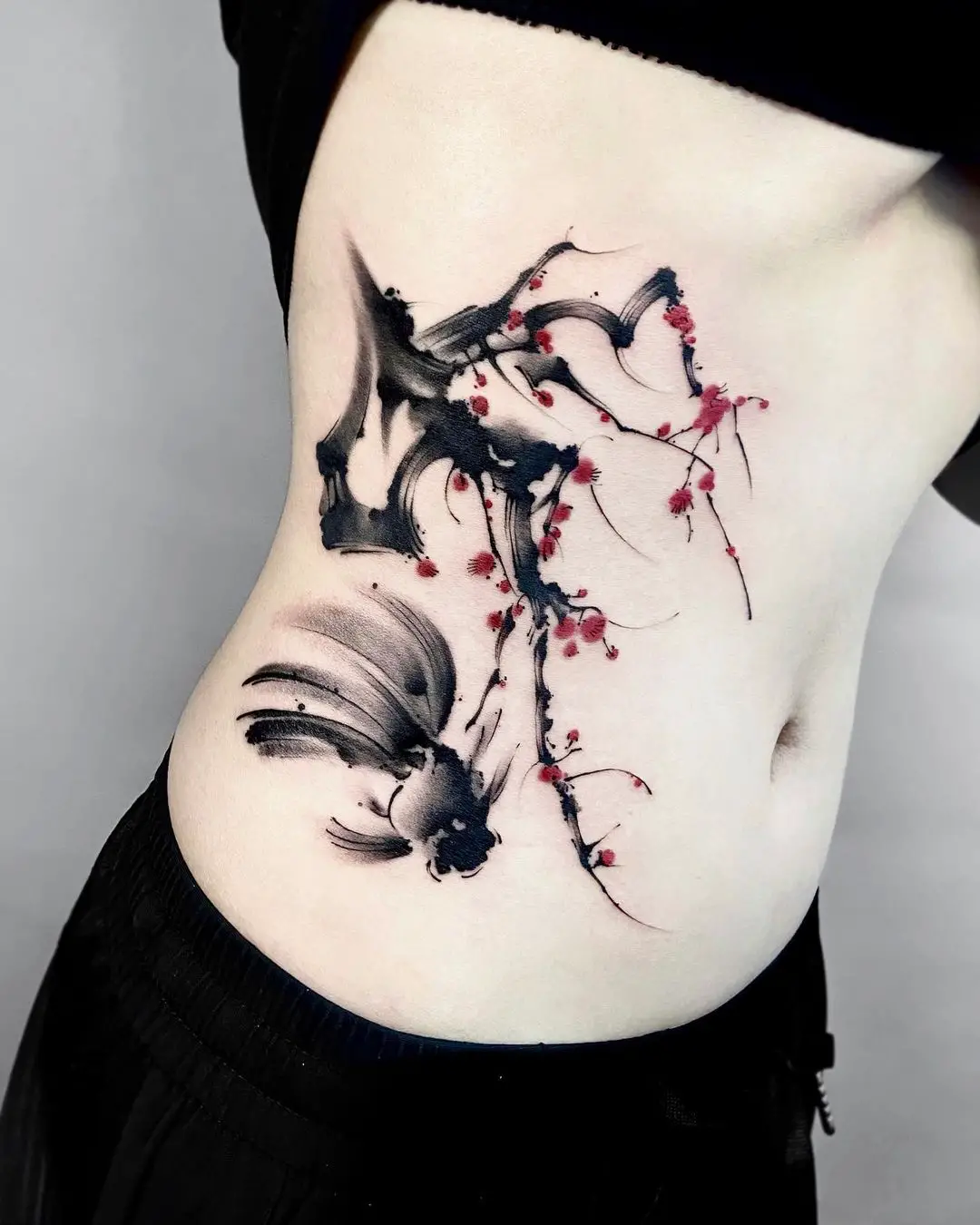 Abstract koi fish tattoo design by jing.tattoo