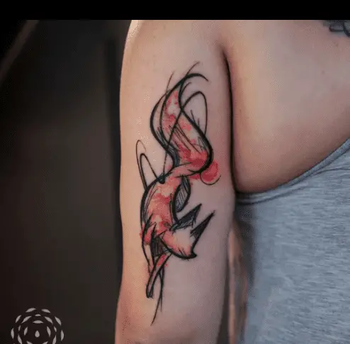 Amazing fox tattoo design by liquidambertattoo