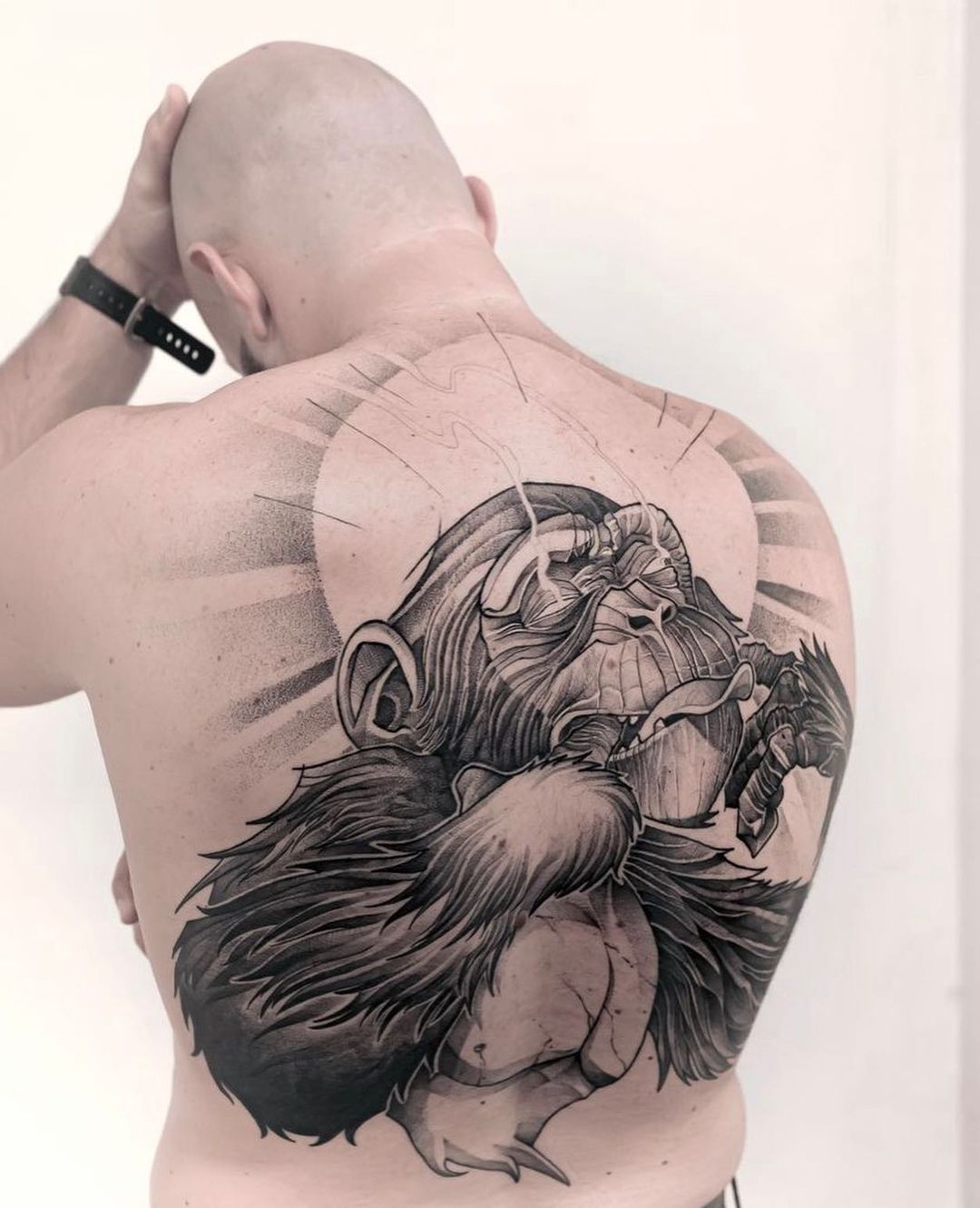 Amazing monkey tattoo by concreteforty