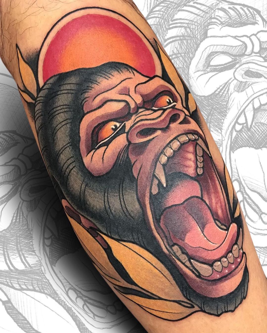 Amazing monkey tattoo by