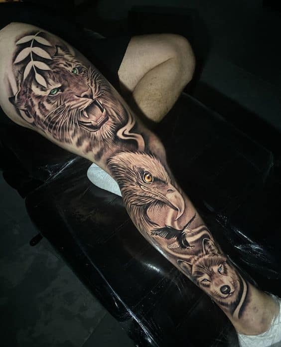 Angry tiger tattoo 2