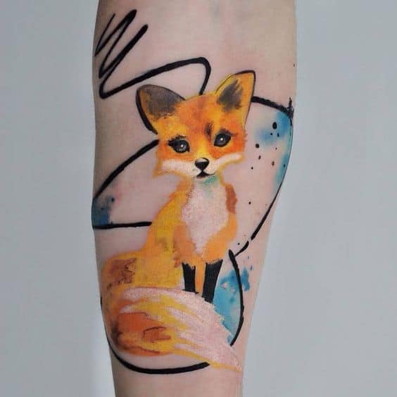 Baby Fox tattoo design 1