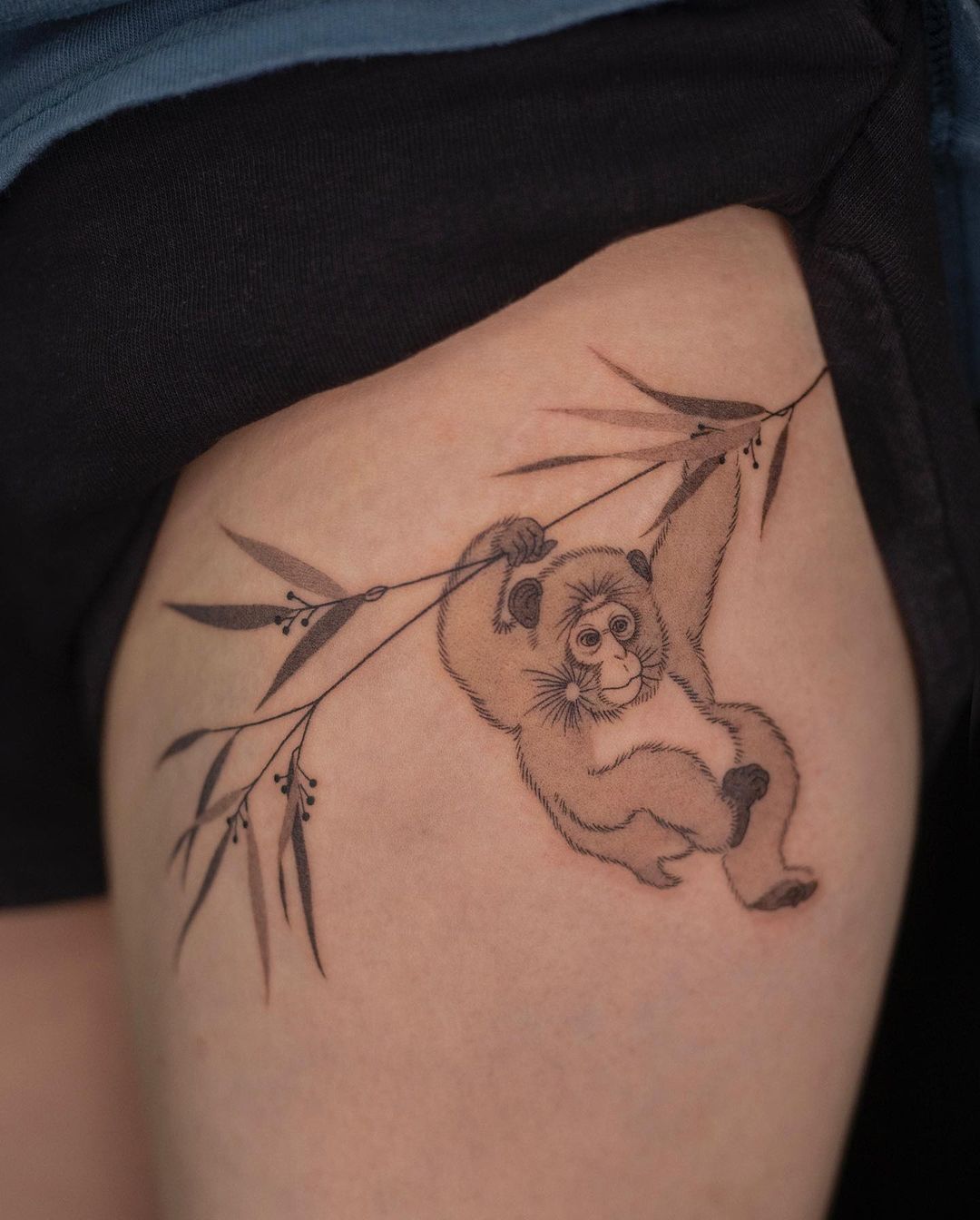 Baby monkey tattoo design by dahan.orient