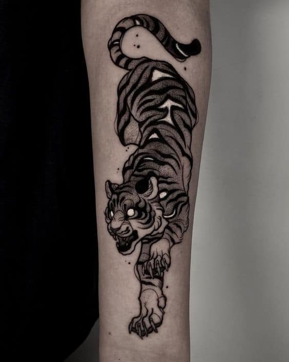 Beautiful black and gray snake tattoo