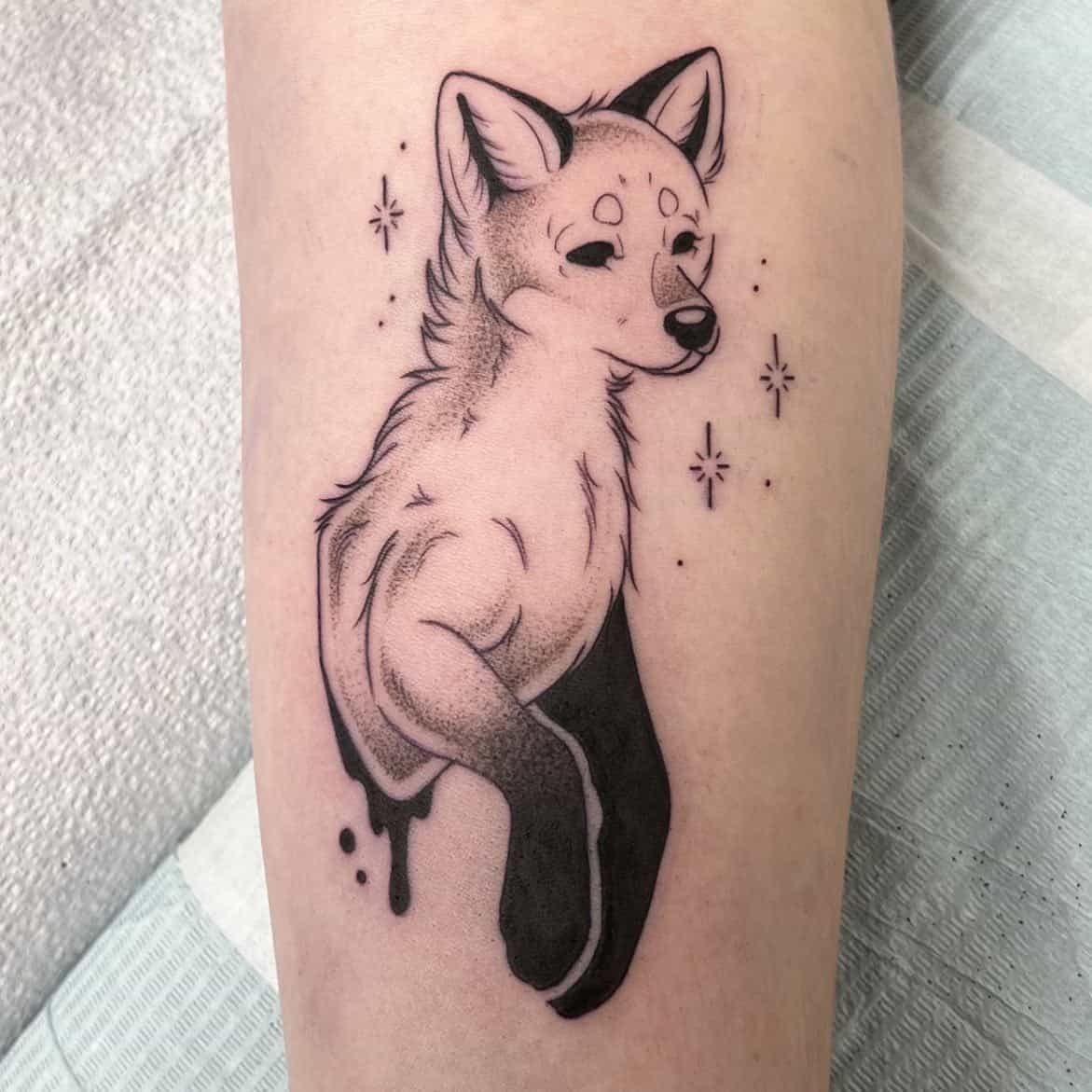 Beautiful fox tattoo design by chelseydoestattoos