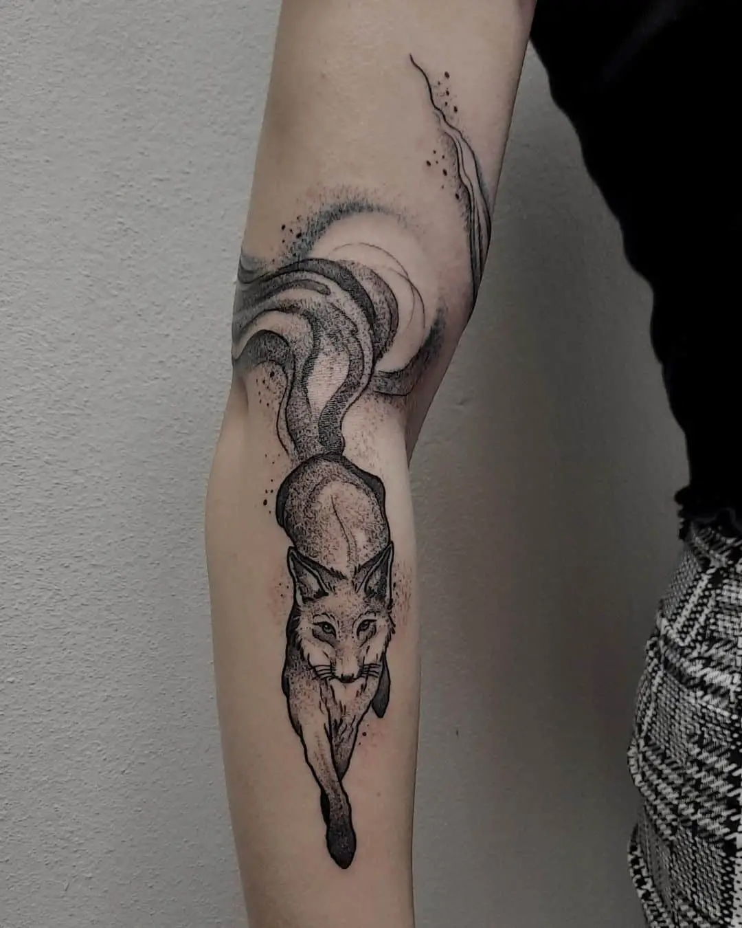Beautiful fox tattoo on arm by maria.desch