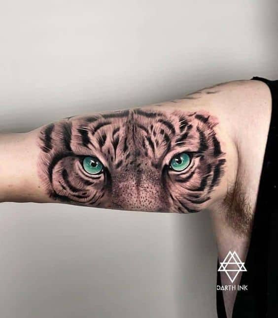 Blue eye tiger tattoo 1