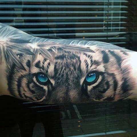 Blue eye tiger tattoo 2