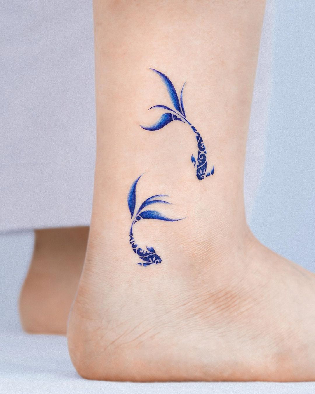 Blue koi fish tattoo by e.nal .tattoo
