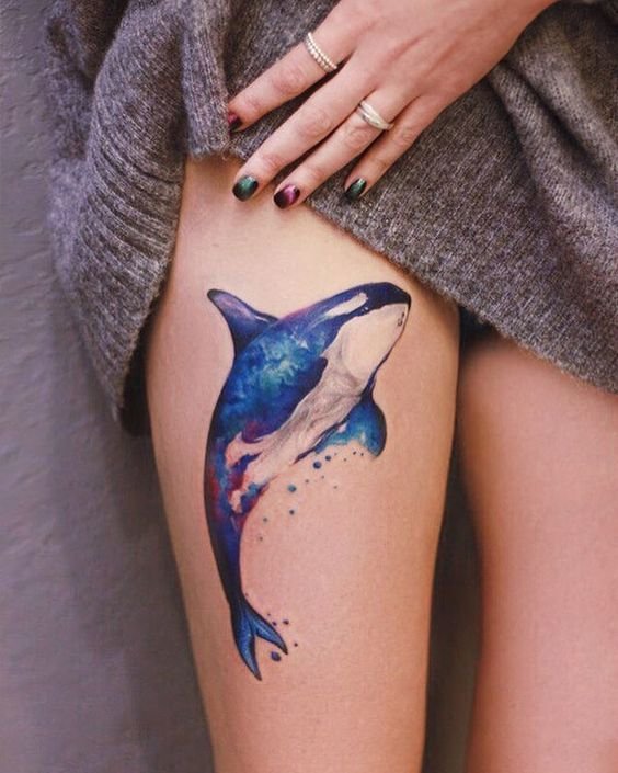 Blue whale tattoo 3