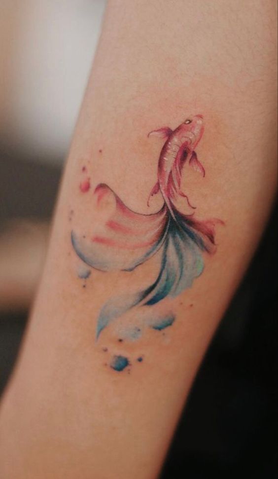 Colorful koi fish tattoo 4