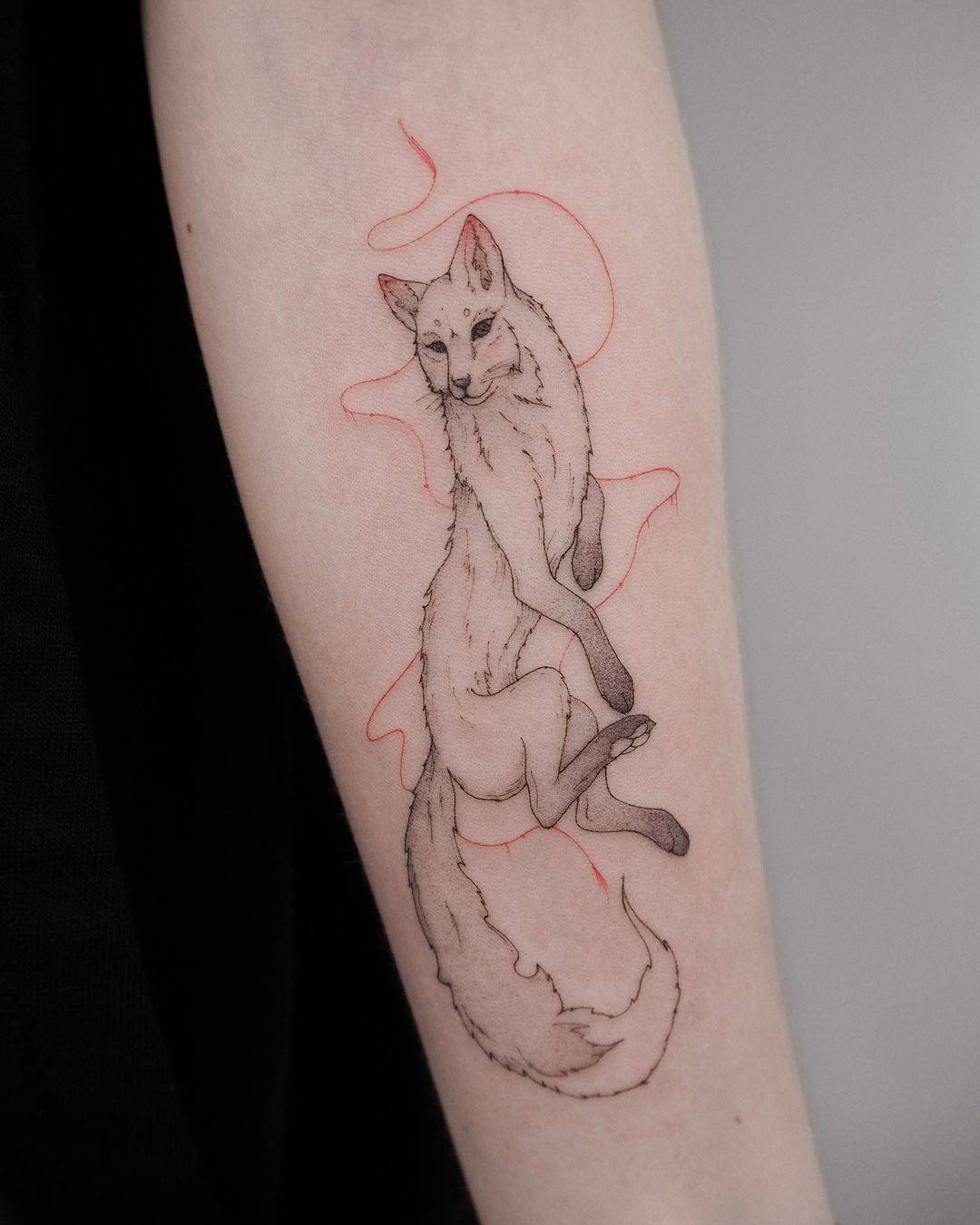Cunning fox tattoo design by mrr.ink