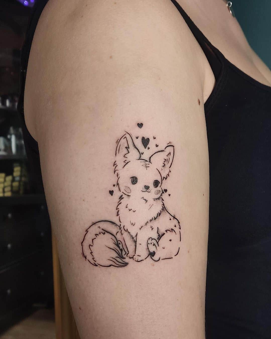 Cute fox tattoo by asteriaink