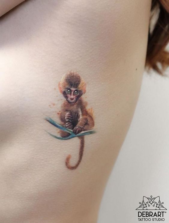 Cute monkey tattoo 2