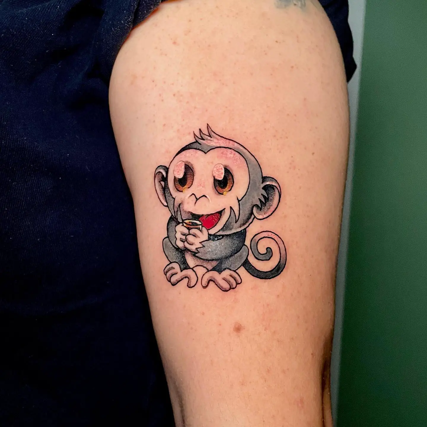 Cute monkey tattoo design by loscarlostattoos