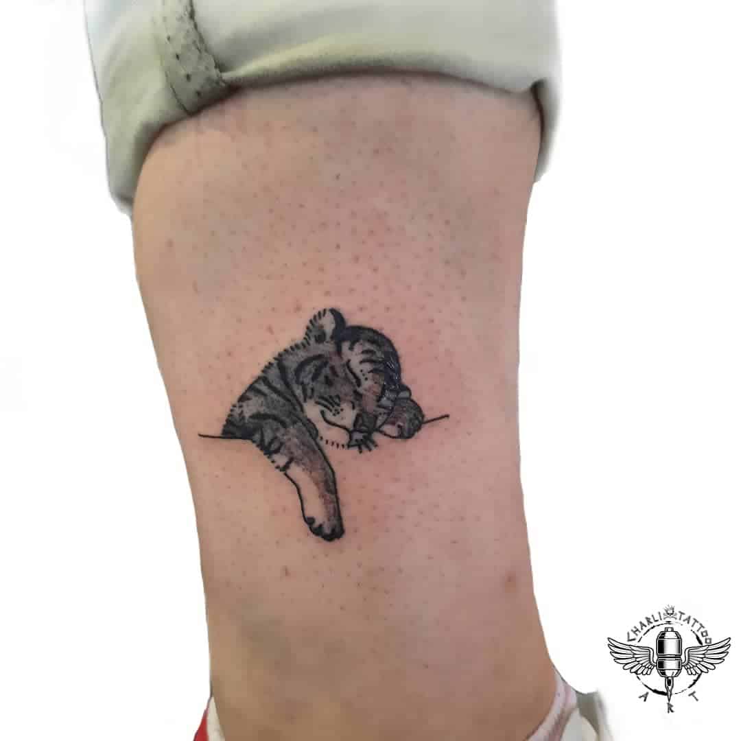 Cute tiger tattoo by tattoo.saatashvili