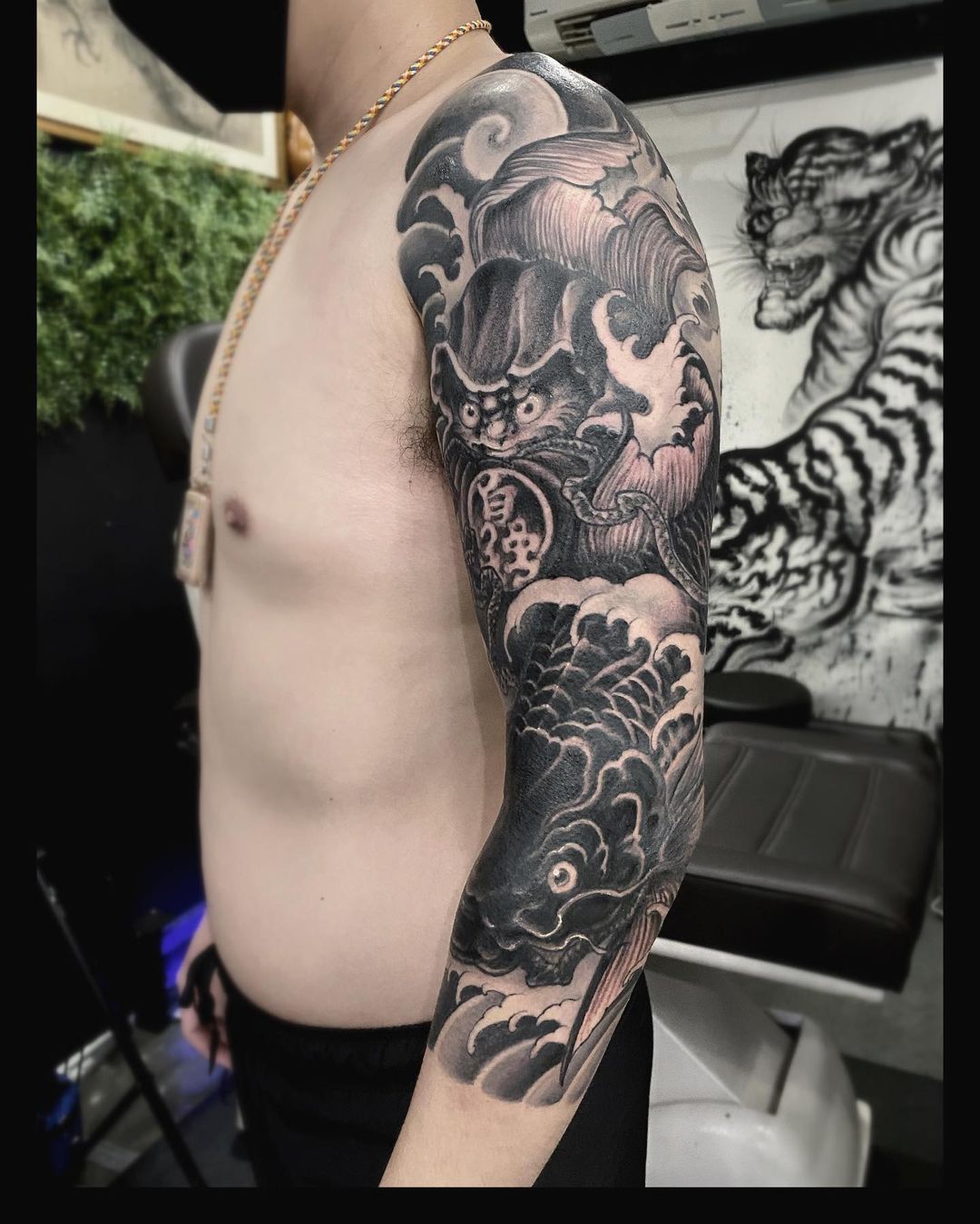 Dragon koi fish tattoo by yangleetattoo