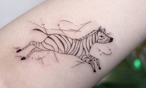 Fineline zebra tattoo 1