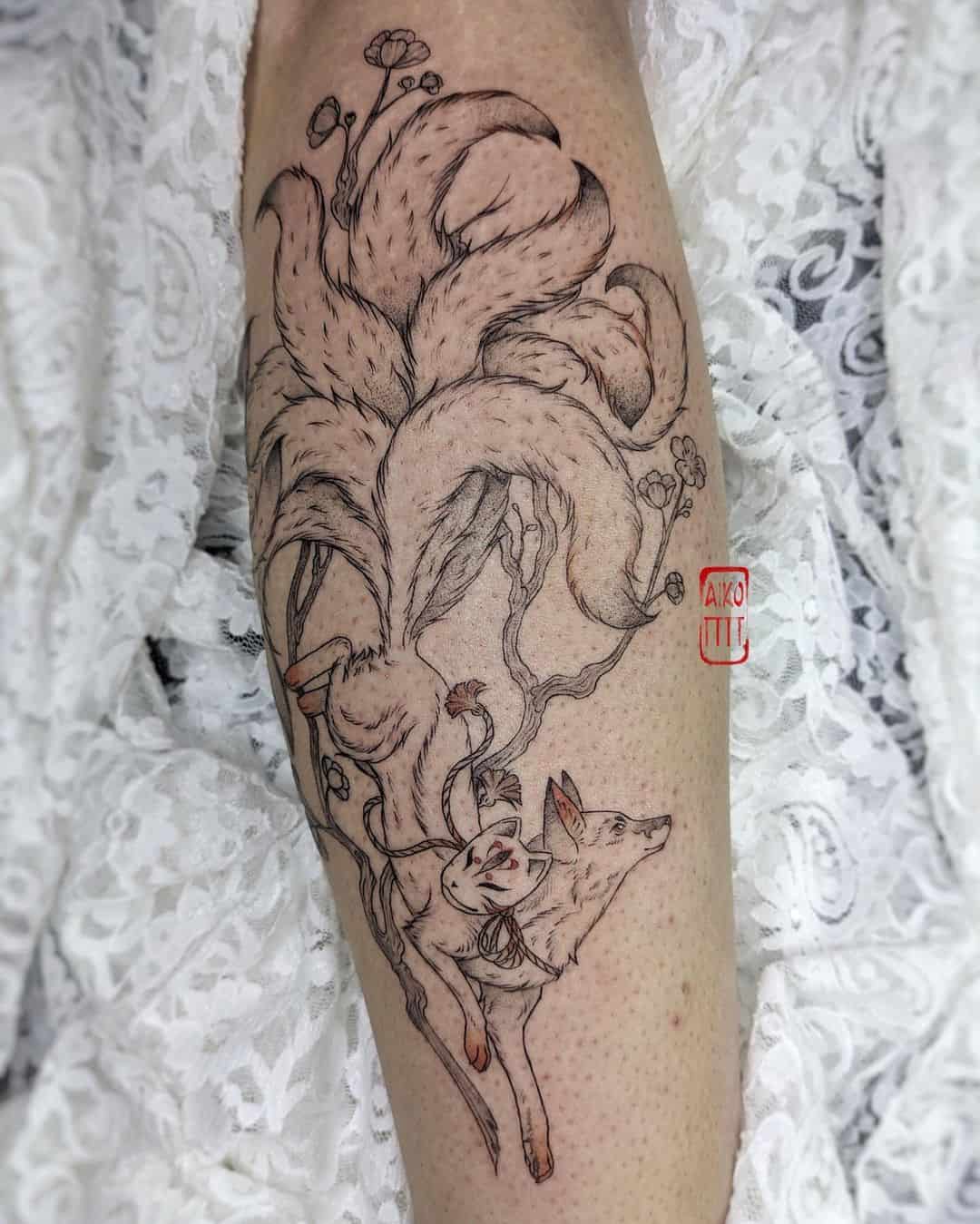 Fox tattoo by aiko tttt