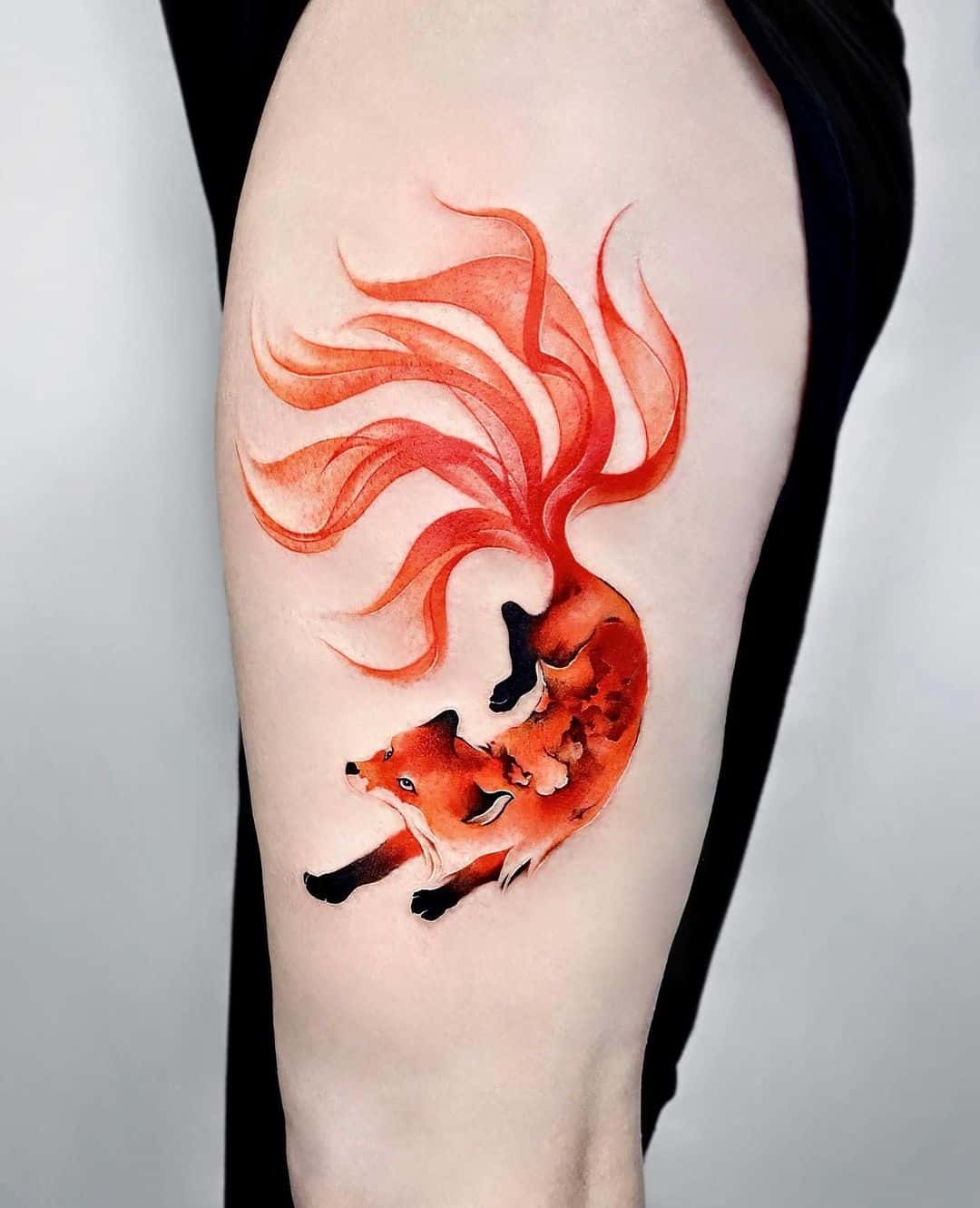 Fox tattoo by jing.tattoo