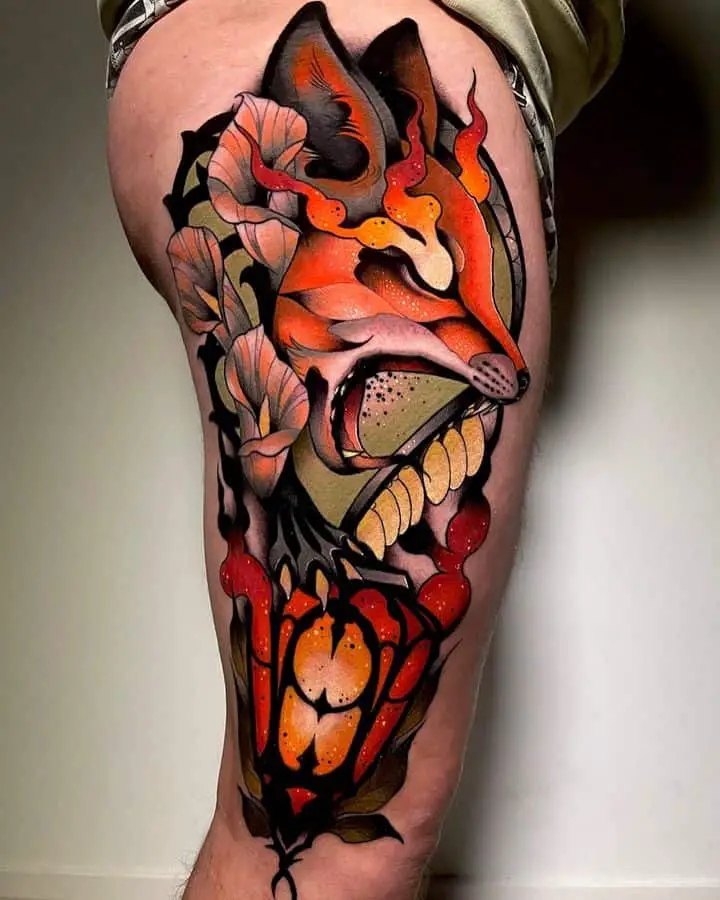 Fox tattoo design by whistlertattoos