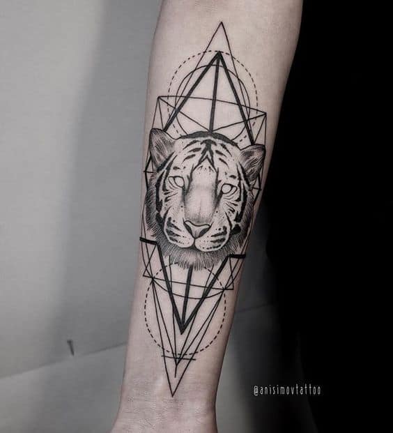 Geometric tiger tattoo 1