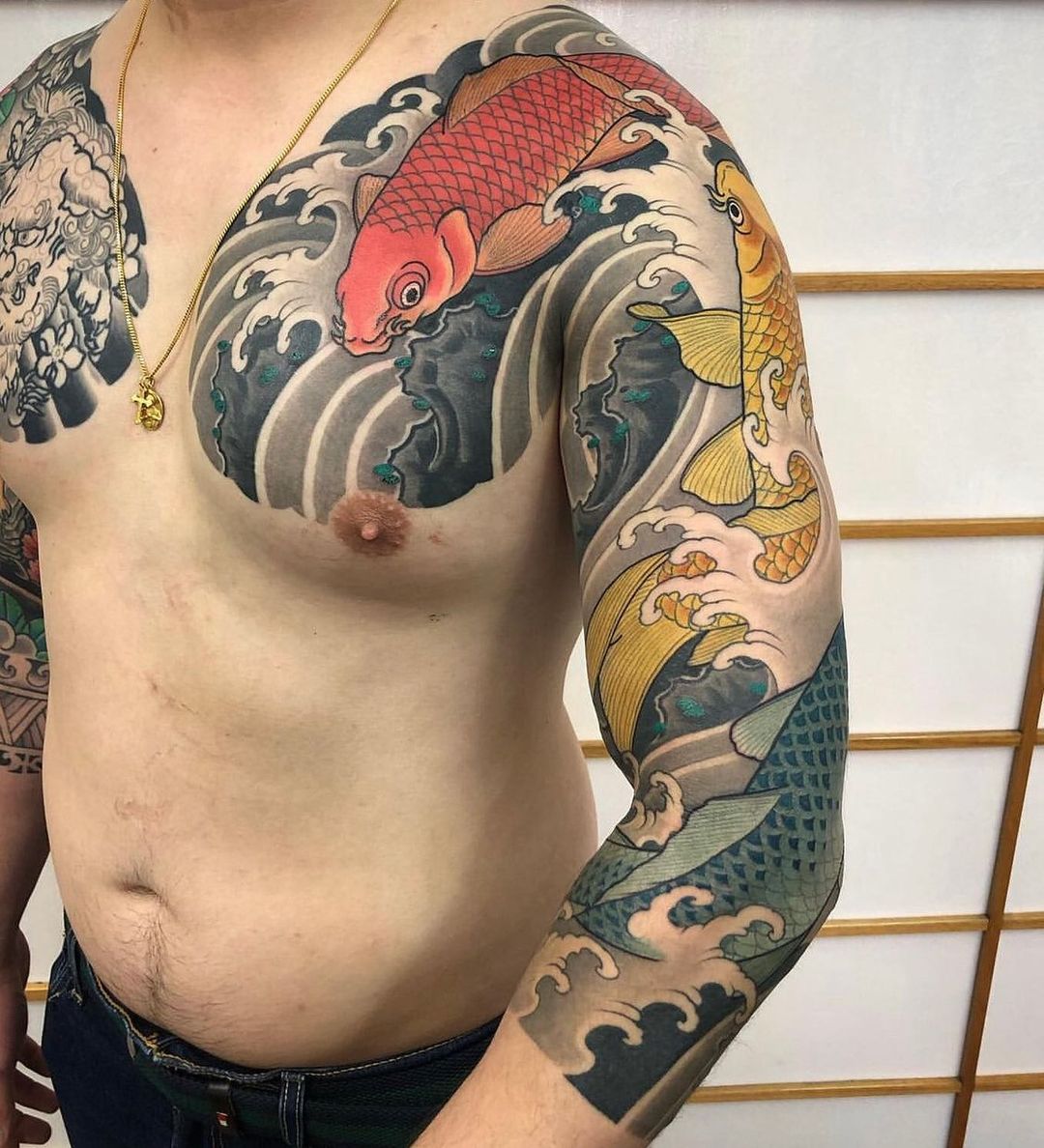 Japanese koi fish tattoo design by irezumidisciples