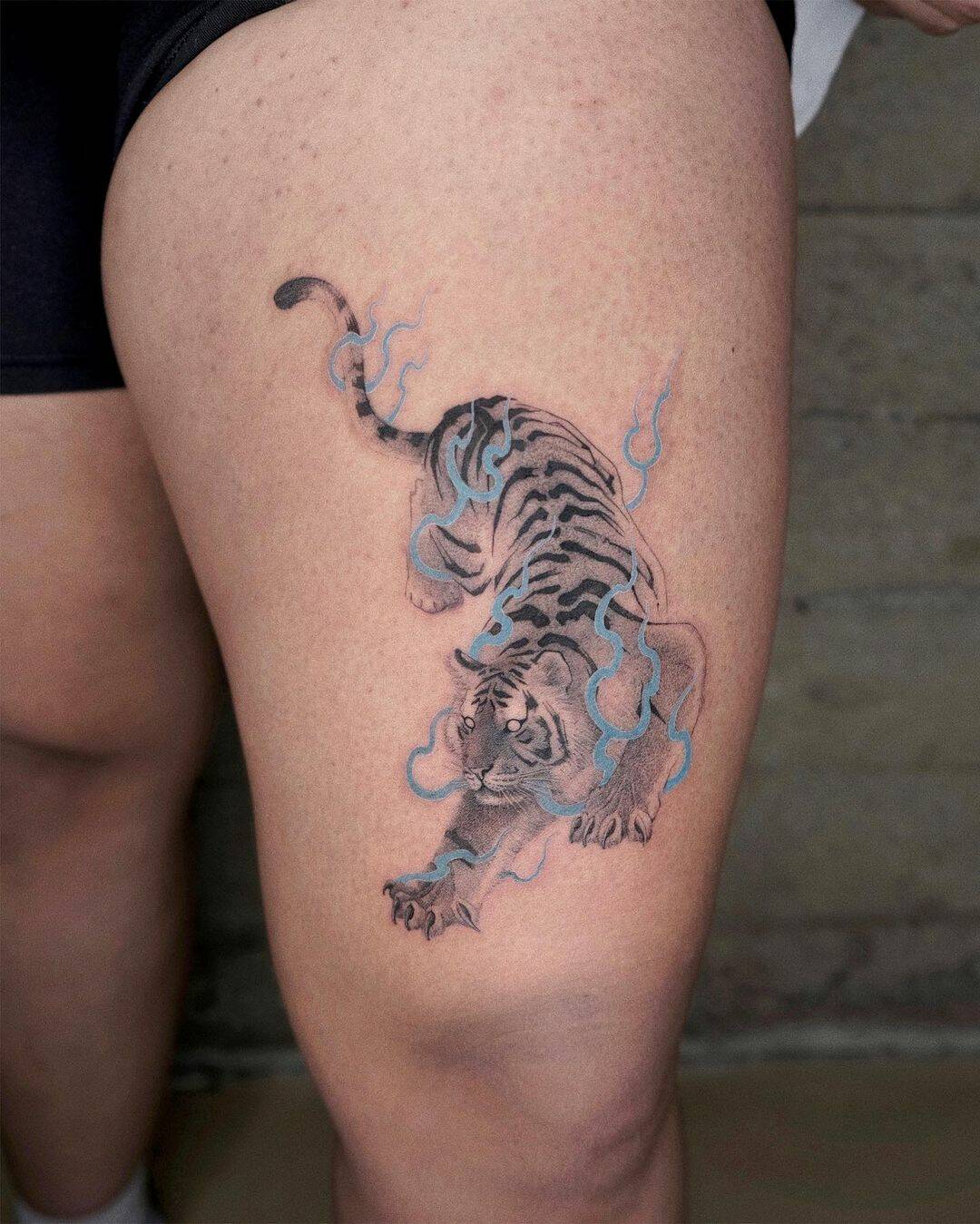 Japanese tiger tattoo design by wilwang tatt