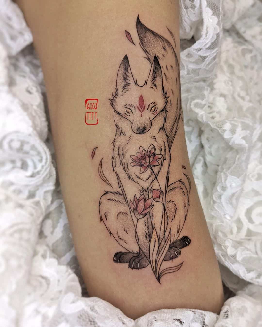 Kitsune fox tattoo design by aiko tttt